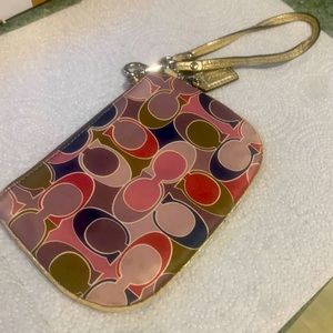 Multicolor coach wristlet